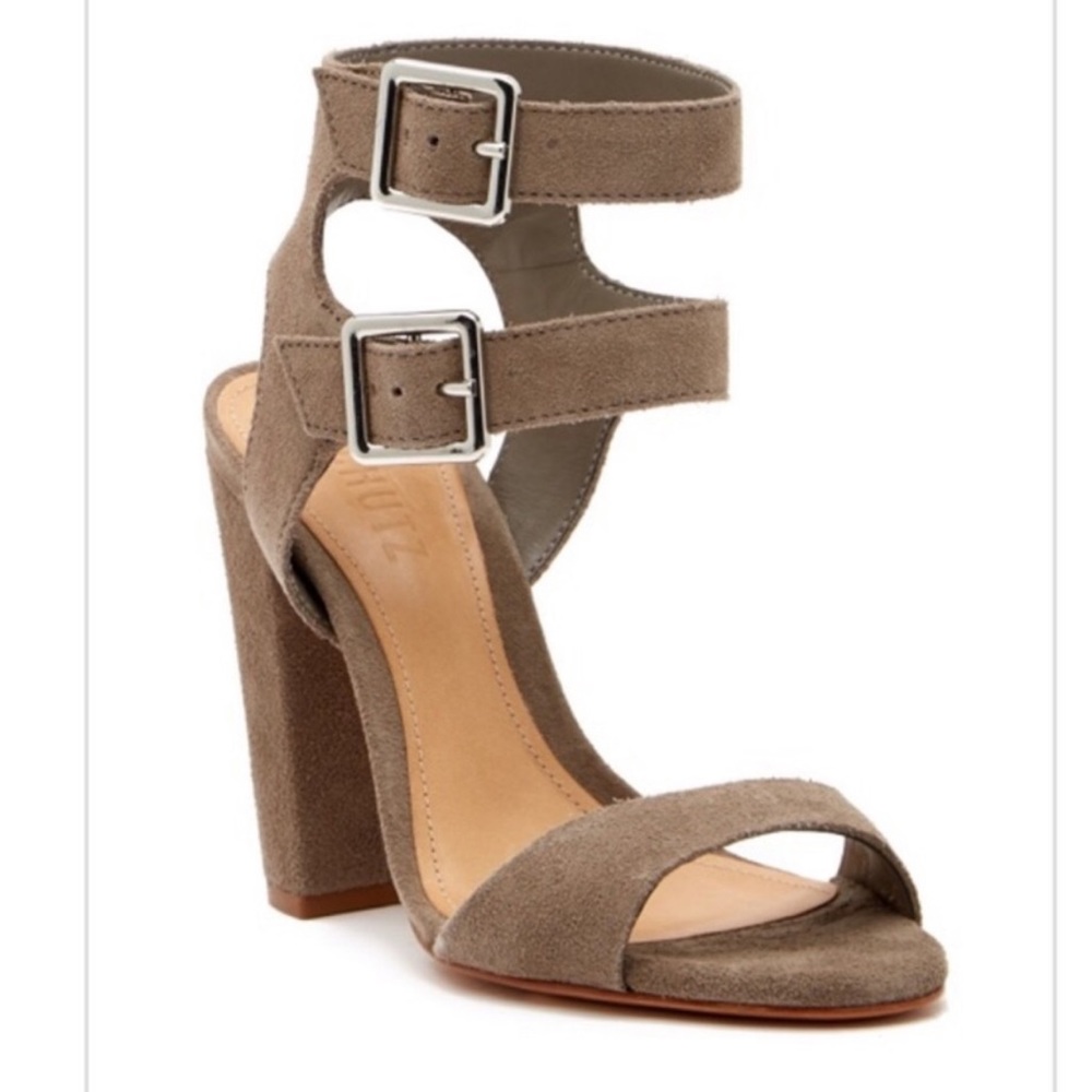 ⚡️Flash Sale SCHUTZ nude suede buckle heel